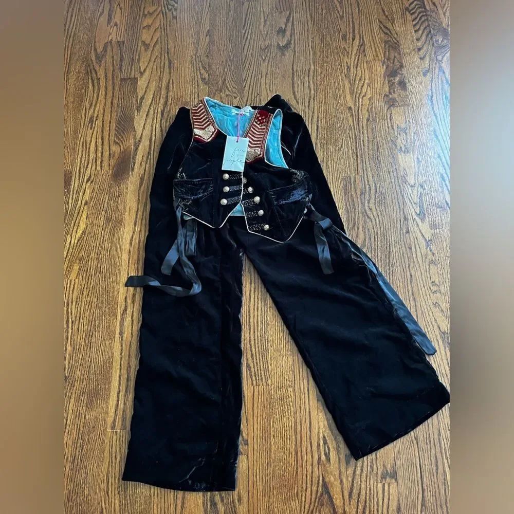 Free People Sign Of The Times Western Embroidered Velvet Suit Set Size 4 - Picture 5 of 8